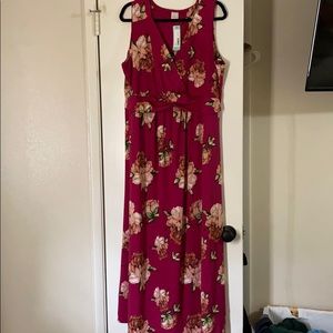 Floral maxi dress 2x in Fuchsia